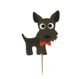 Pup Cake Toppers - Dog Cut Out Birthday Cupcake Ornaments - Chihuahua, French Bulldog, Beagle and Schnauzer