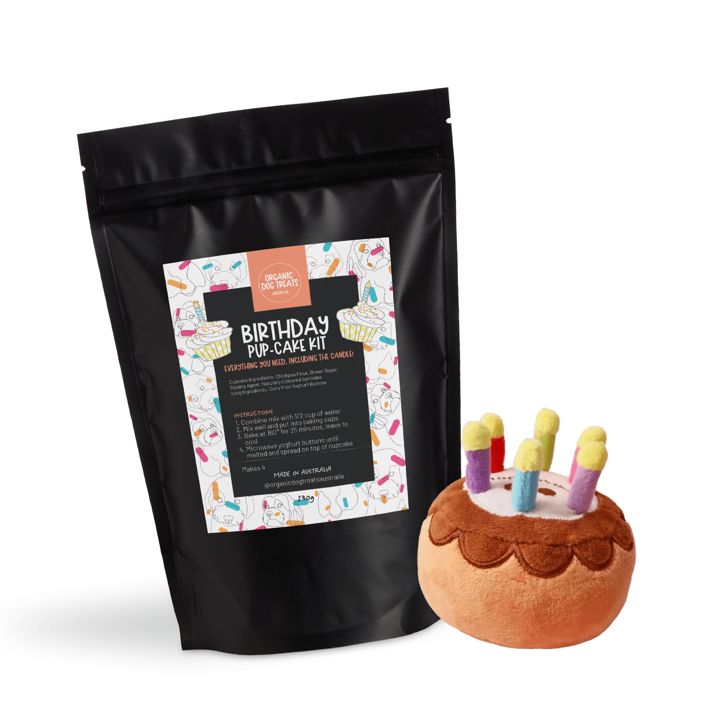 🐾🎂🥳 Organic Birthday 'Pup-Cake' Cupcake Baking Kit - Everything You Need for Your Dogs Birthday